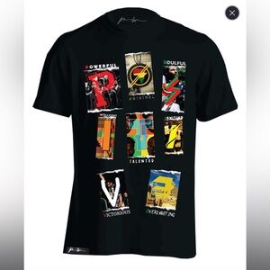 Positive Wear Mens Black Large Print T-Shirt Designer